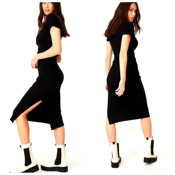 Nasty Gal Dresses & Skirts - New with Tags Nasty Gal Black Slit Dress size 4